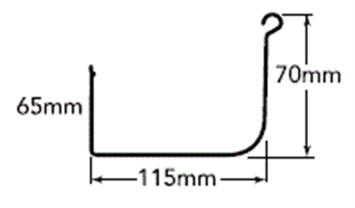 GUTTER - LO FRONT QUAD 115mm PLAIN