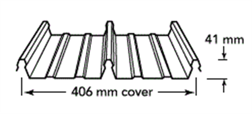 ROOFING - KLIP-LOK 41mm (covers 406mm) 0.42BMT