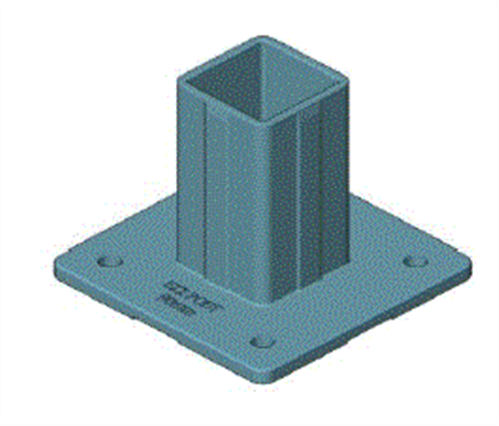 EZIPIER (SPANTEC) SQUARE HOLLOW SECTION (SHS) POST BASE (4 x HOLE)