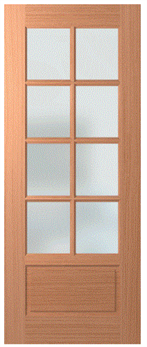 HUME DOOR HAV8 HAVEN (SPM) MAPLE (STAIN GRADE) GLAZED TRANSLUCENT