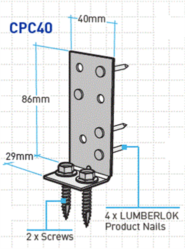 MITEK PURLIN CLEATS (CONCEALED) 86 x 40 x 29mm