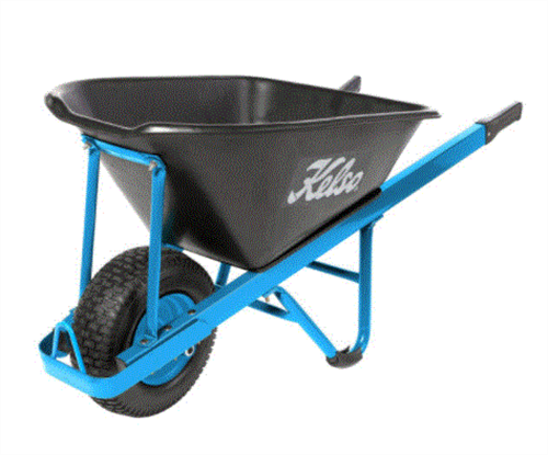 WHEELBARROW KELSO 100LT PROFESSIONAL POLY TRAY 6.5" FLAT FREE WHEEL