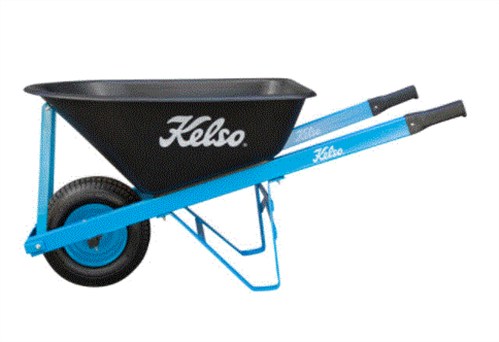 WHEELBARROW KELSO 100LT TRADESMANS POLY TRAY 6.5" FLAT FREE WHEEL