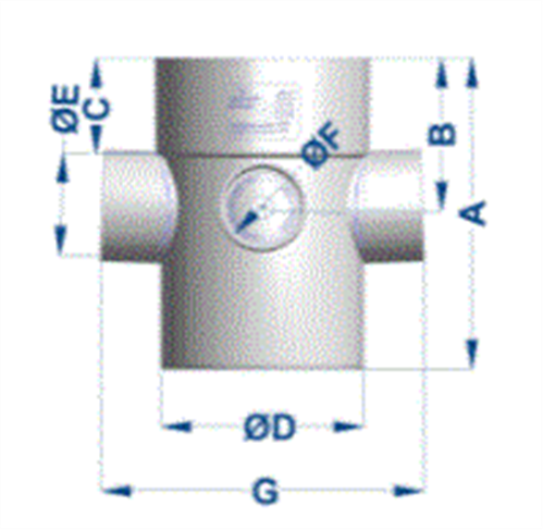 SEWER PIPE 100mm x 50mm x 50mm x 50mm x 40mm x 4 WAY RISER 88°