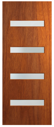 HUME DOOR XN5 NEWINGTON (HMR MDF CORE) MERBAU VENEER GLAZED TRANSLUCENT