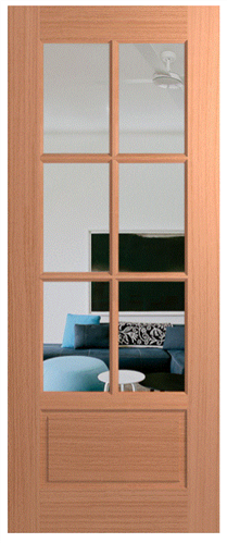 HUME DOOR HAV6 HAVEN (SPM) MAPLE (STAIN GRADE) GLAZED CLEAR 2040 x 820 x 40mm