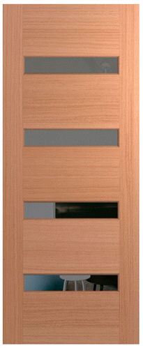 HUME DOOR XS11 SAVOY JOINERY (SPM) MAPLE (STAIN GRADE) (BEADING BOTH SIDES) GLAZED GREY TINT 2040 x 820 x 40mm