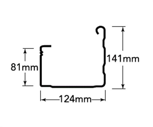 GUTTER - SHEERLINE SLOTTED 124mm COLORBOND