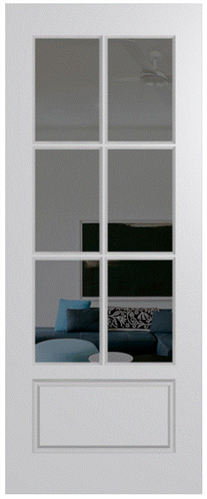 HUME DOOR HAV66 HAVEN DURACOTE (TEMPERED HARDBOARD) GLAZED GREY TINT 2040 x 820 x 40mm