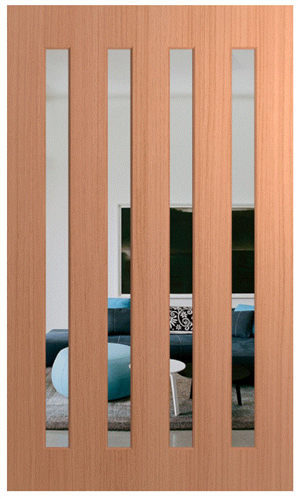 HUME DOOR NEX40 NEXUS (HMR MDF CORE) (SPM) MAPLE (STAIN GRADE) GLAZED CLEAR