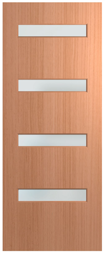 HUME DOOR BFR4 BUSH FIRE RESISTANT (BAL29) STAIN GRADE (SPM) GLAZED FROST 2040 x 1200 x 40mm