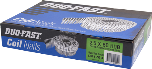 DUO-FAST  0° HD GALVANISED DUO COIL  NAIL PK1800 - 2.5 x 60mm