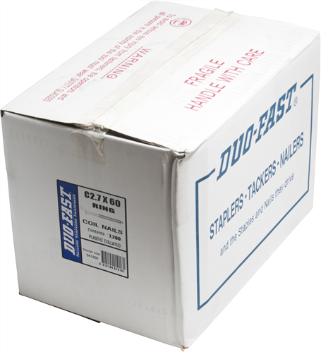 DUO-FAST  0° BRIGHT COLLATED COIL RING NAILS PK7200 - 2.7 x 60mm