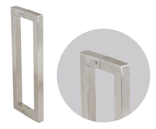 ENTRANCE DOOR PULL HANDLE SET SQUARE SATIN STAINLESS STEEL (B2B)