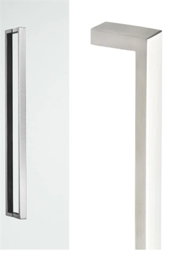 ENTRANCE DOOR PULL HANDLE SET SQUARE POLISH STAINLESS STEEL (B2B)