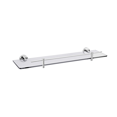 BATHROOM ACCESSORY (AI) CHROME PLATED (BRASS) SHOWER SHELF (GLASS)