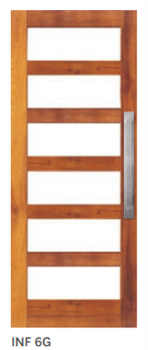 CORINTHIAN DOOR INFINITY INF 6G STILE & RAIL JOINERY MERBAU VENEER GLAZED CLEAR
