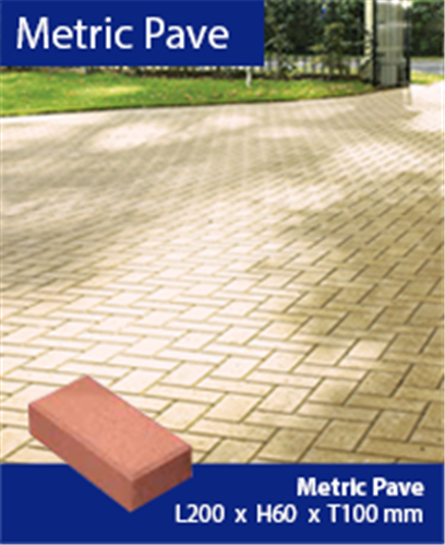 PAVER METRIC (50=1m2) 200 x 100 x 60mm