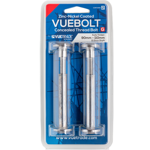 POST SUPPORT CONCEALED THREAD BOLT, TORX HEAD ZINC NICKEL-COATED (GALV) PK2 -
