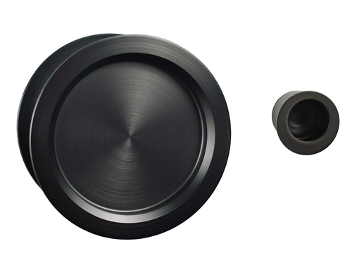 SLIDING CAVITY DOOR ROUND BACKPLATE PASSAGE SET INCL. END PULL MATT BLACK