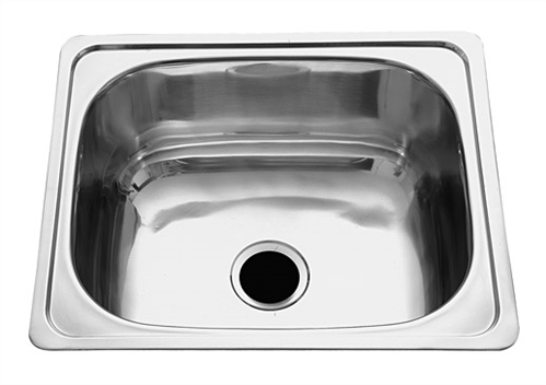 LAUNDRY TUB FLUSHLINE STAINLESS STEEL NO BYPASS OR TAP HOLES W / - BASKET WASTE 45lt