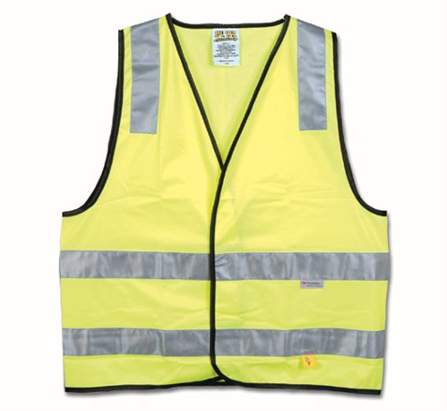 VEST (SAFETY) HI VIS FLURO CLASS D/N YELLOW DAY/NIGHT