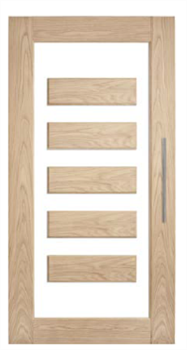 CORINTHIAN DOOR LUMINA ALUMWS 5 AMERICAN WHITE OAK GLAZED CLEAR