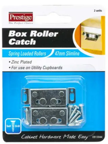 CATCH ROLLER (BOX) ZINC PLATED SLIMLINE 47mm PK2