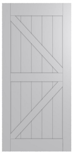 HUME DOOR BARN FBDU4 FRONTIER ULTIMATE, SOLID INFILL CORE, PRIMED MDF