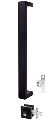 OBLONG PULL HANDLE 450mm ENTRANCE SET KEY/SNIB SNGLE CYLINDER DEADBOLT