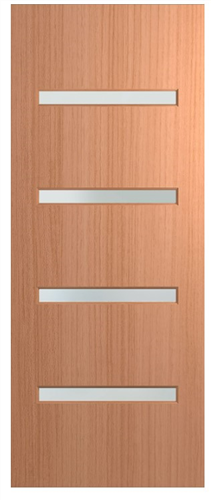 HUME DOOR VER4 VERVE (HMR MDF CORE) MAPLE VENEER (SPM) GLAZED TRANSLUCENT 2040 x 920 x 40mm