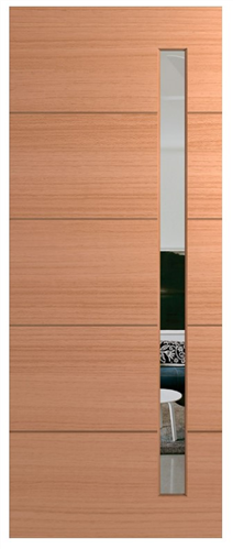 HUME DOOR XLR160 LINEAR (HMR MDF CORE) (SPM) MAPLE (STAIN GRADE) GLAZED CLEAR 2040 x 1200 x 40mm