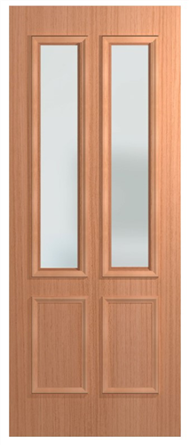 HUME DOOR BFR12 BUSH FIRE RESISTANT (BAL19&29) SPM VENEER (STAIN GRADE) GLAZED 6mm FROSTED 2040 x 1020 x 40mm