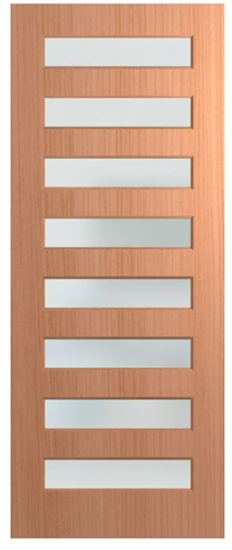 HUME DOOR NEX38 NEXUS (HMR MDF CORE) (SPM) MAPLE (STAIN GRADE) GLAZED TRANSLUCENT