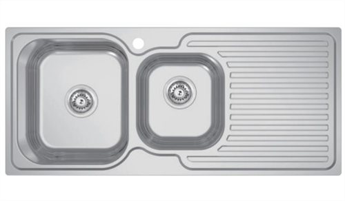SINK 1¾ BOWL INSET w / - DRAINER 1 TAP HOLE 1080 x 480mm