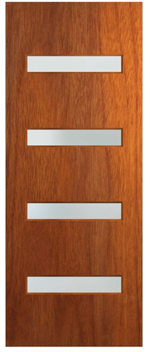 HUME DOOR BFR405 BUSH FIRE RESISTANT (BAL40) MERBAU GLAZED 6mm FROST 2040 x 820 x 45mm