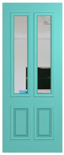 HUME DOOR XVP12 VAUCLUSE PREMIER BAL12.5 (HMR MDF CORE) DURACOTE (TEMPERED HARDBOARD) GLAZED CLEAR