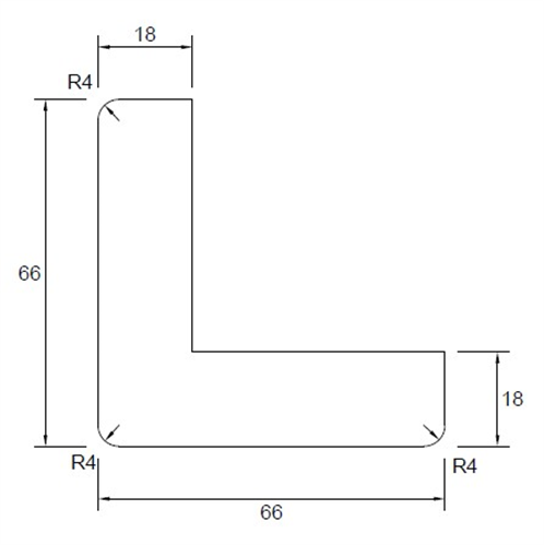 MERBAU FINGER JOINTED (PROLAM) EXTERNAL CORNER (R4mm) 66 x 66 x 18mm