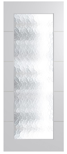 HUME DOOR HLR210 LINEAR HOLLOW CORE PRIMED MDF GLAZED CATHEDRAL