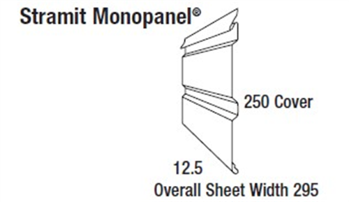 WALL SHEETING - MONOPANEL (covers 250mm) 0.48BMT XRW