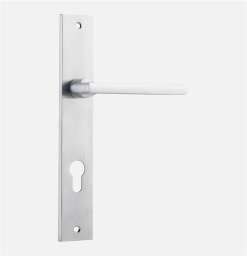 DOOR LEVER BALTIMORE RECTANGULAR EURO MORTICE  ENTRANCE KIT with 60mm BACKSET  & CYLINDER