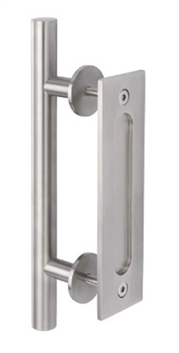 HANDLE BARN DOOR FLUSH PULL & HANDLE SET (MILD STEEL) 300 x 60mm