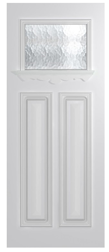 HUME DOOR XCB1 CARRINGBUSH (HMR MDF CORE) DURACOTE (TEMPERED HARDBOARD) GLAZED CATHEDRAL