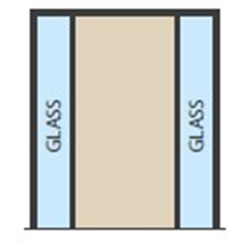 HUME WEATHERGUARD FRAME 140x40x2100x1450mm MERANTI, SIDELITE x 2 GLAZED CLEAR