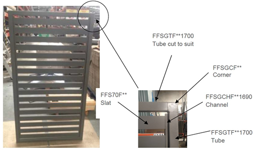 FENCING SLATSCREEN, GATE KIT with 30mm GAP with SCREWS, CORNERS, TUBE & CHANNEL,