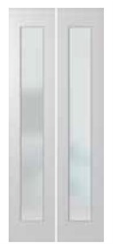 HUME DOOR BF35 BI-FOLD with TRACK & FITTINGS HUMECRAFT (PCMDF) PAINT GRADE GLAZED TRANSLUCENT