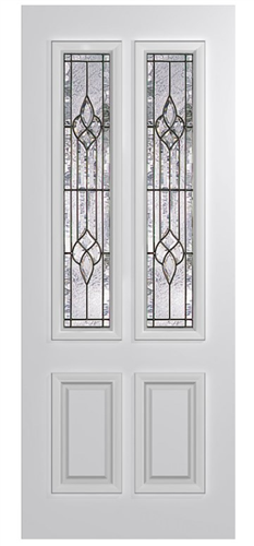 HUME DOOR XVP12 VAUCLUSE PREMIER (HMR MDF CORE) DURACOTE (ROUT BOTH SIDES) TRIPLE GLAZED TEAR DROP