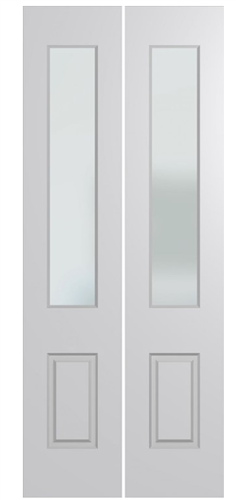 HUME DOOR BF30 BI-FOLD (COMPLETE with TRACK & FITTINGS) HUMECRAFT (PRIMED MDF) SOLID CORE TRANSLUCENT G2