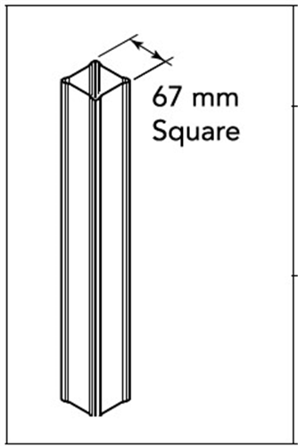 DECORATIVE FLUTED PATIO POST 67 x 67