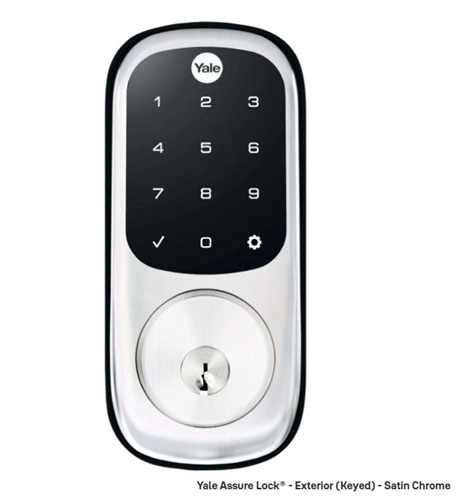 YALE ASSURE KEYED ELECTRONIC DIGITAL DEADBOLT SATIN CHROME